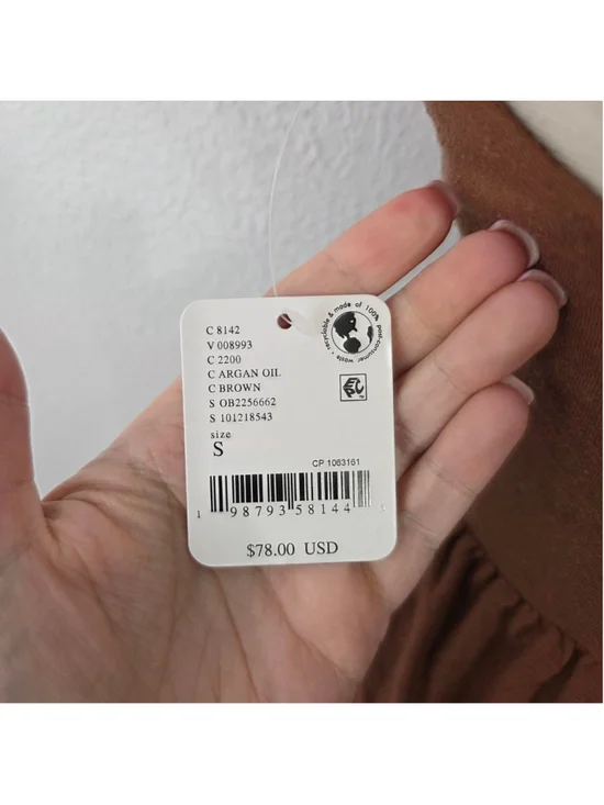 Free People Star Gaze mini dress Argan Oil brown witchy boho asymmetric small NW - Picture 9 of 10